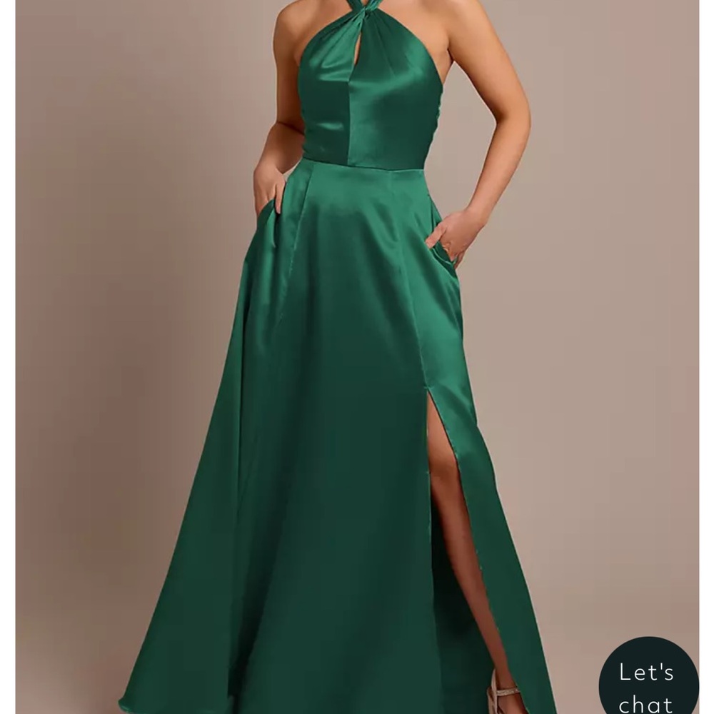 Elegant Green Halter Gown